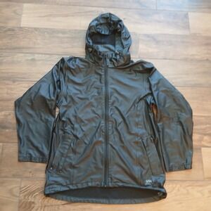 Helly Hansen Rain Jacket Women's Small Black Voss Waterproof Hooded Outdoors